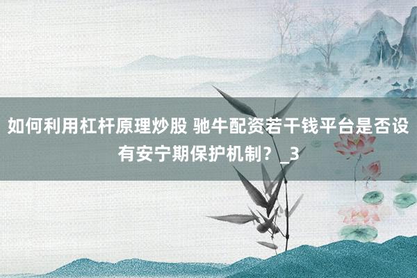 如何利用杠杆原理炒股 驰牛配资若干钱平台是否设有安宁期保护机制？_3