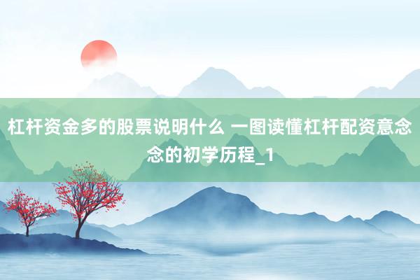 杠杆资金多的股票说明什么 一图读懂杠杆配资意念念的初学历程_1