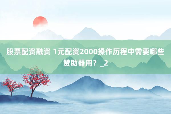 股票配资融资 1元配资2000操作历程中需要哪些赞助器用？_2