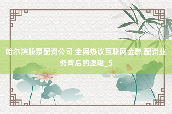 哈尔滨股票配资公司 全网热议互联网金融 配资业务背后的逻辑_5