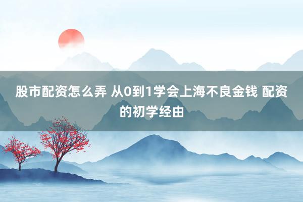 股市配资怎么弄 从0到1学会上海不良金钱 配资的初学经由