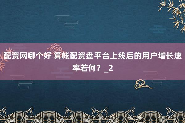 配资网哪个好 算帐配资盘平台上线后的用户增长速率若何？_2