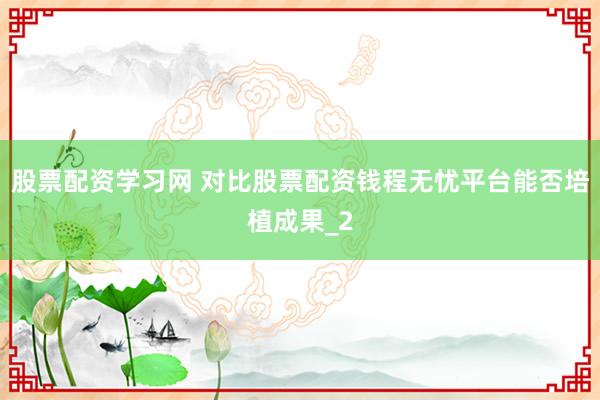 股票配资学习网 对比股票配资钱程无忧平台能否培植成果_2