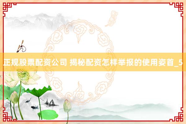 正规股票配资公司 揭秘配资怎样举报的使用姿首_5